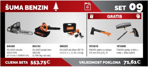 VILLAGER VGS4125PE + VBV230E + VBP 30 + 1015618 + 1016608 Šuma benzin JP26
